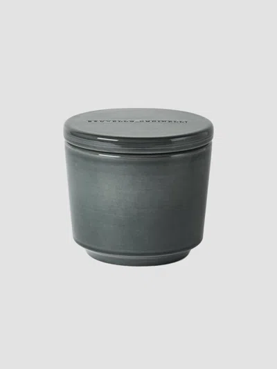 Brunello Cucinelli Maxi Scented Candle In Craquelé Ceramic Vessel With Lid In Gray