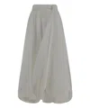 Brunello Cucinelli Grey Virgin Wool Flute Skirt In White