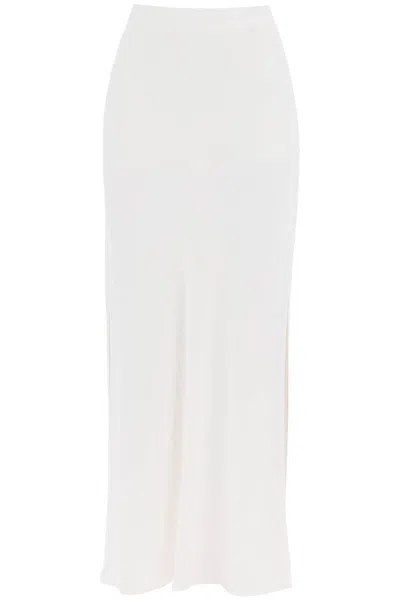 Brunello Cucinelli Maxi Skirt With Fluid Bias In White