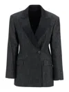 Brunello Cucinelli Denim Blazer With Back Vent And Flap Pockets In Black  