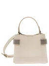 BRUNELLO CUCINELLI WHITE CROSSBODY BAG WITH PRECIOUS BANDS IN LEATHER WOMAN