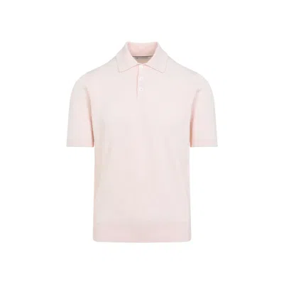 Brunello Cucinelli Mc Pink Cotton Polo In Beige