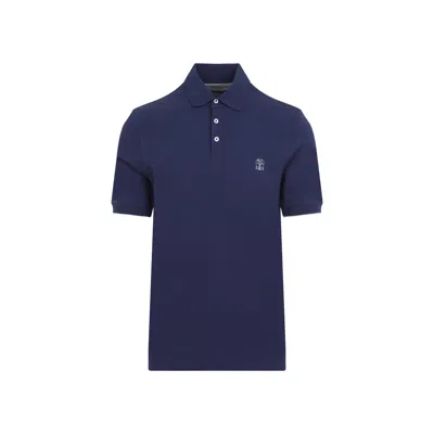 Brunello Cucinelli Mc Polo Men In Blue