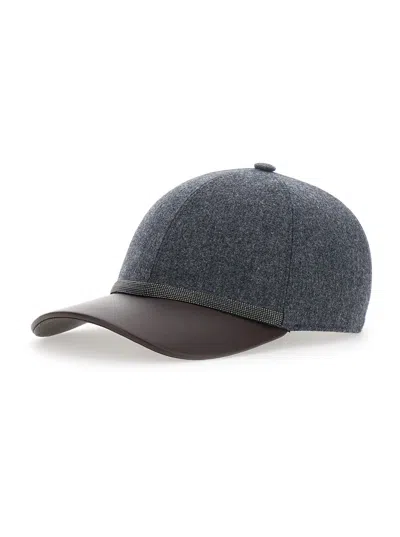 Brunello Cucinelli Mcap90223 Baseball Cap In Gray