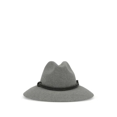 Brunello Cucinelli Mcap90232 Fedora In Gray