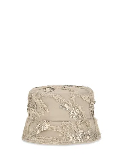Brunello Cucinelli Mcap99001 Embroidered Sequin Bucket Hat In Neutral