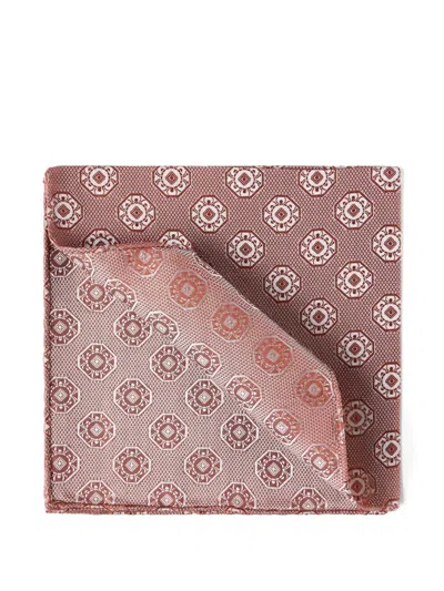 Brunello Cucinelli Medallion-print Silk Pocket Square In Multi