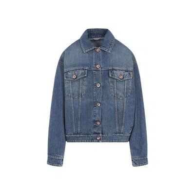 BRUNELLO CUCINELLI BRUNELLO CUCINELLI MEDIUM BLUE COTTON DENIM JACKET