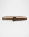 Brunello Cucinelli Medium Calfskin Leather Belt In C8769 Torba