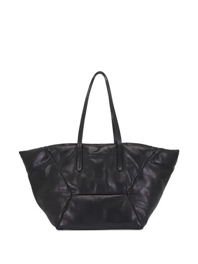 Brunello Cucinelli Medium Duo Panelled Tote Bag In Black