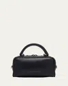 Brunello Cucinelli Medium Glossy Napa Boston Top-handle Bag In Navy