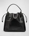 Brunello Cucinelli Leather Shoulder Bag Chain Detail In Black