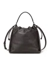 Brunello Cucinelli Medium Leather Mellow Bucket Bag In Brown