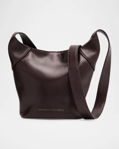 Brunello Cucinelli Medium Monili Leather Bucket Bag