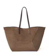 Brunello Cucinelli Medium Suede Bc Duo Tote Bag In Brown