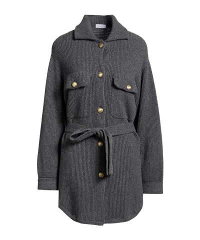 Brunello Cucinelli Mediumweight Knit Jacket In Black