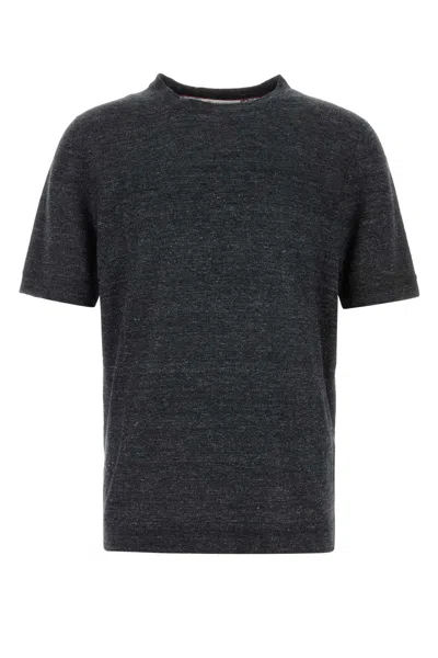 Brunello Cucinelli Melange Black Linen Blend Sweater