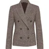 Brunello Cucinelli Wool Double-breasted Jacket With Front Pockets In Gray