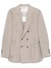 Brunello Cucinelli Mélange-effect Blazer In Neutrals