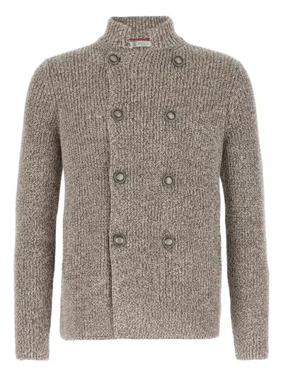 BRUNELLO CUCINELLI MÉLANGE-EFFECT CARDIGAN