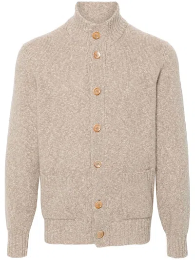 Brunello Cucinelli Mélange-effect Cardigan In Neutrals