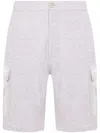 Brunello Cucinelli Mélange-effect Cargo Shorts In Grey
