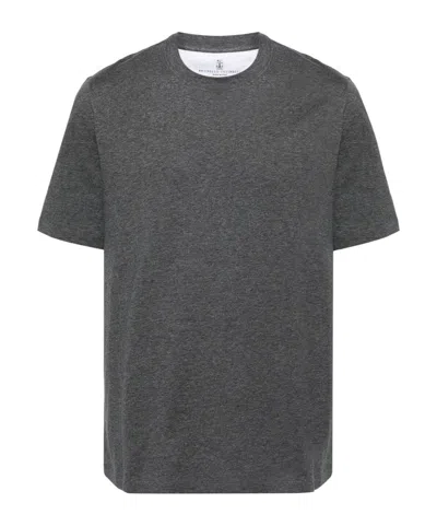 BRUNELLO CUCINELLI MÉLANGE-EFFECT COTTON T-SHIRT