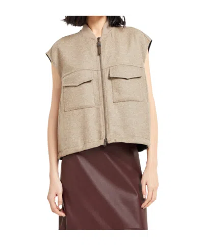 BRUNELLO CUCINELLI BRUNELLO CUCINELLI SHINY ZIPPED PULL VEST