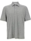Brunello Cucinelli Mélange-effect Polo Shirt In Grey