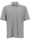 Brunello Cucinelli Mélange-effect Polo Shirt In Grey
