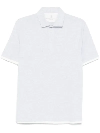 Brunello Cucinelli Mélange-effect Polo Shirt In Grey