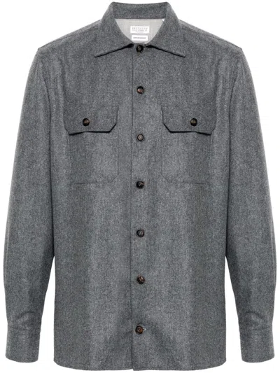 BRUNELLO CUCINELLI MÉLANGE-EFFECT SHIRT