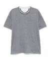 Brunello Cucinelli Clean Monochrome T-shirt Double Layer In Gray