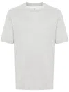 Brunello Cucinelli Cotton Blend Silk T-shirt In Pearl Grey
