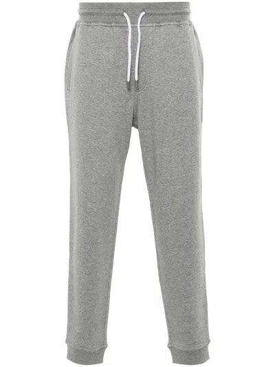 Brunello Cucinelli Mélange-effect Track Pants In Grey