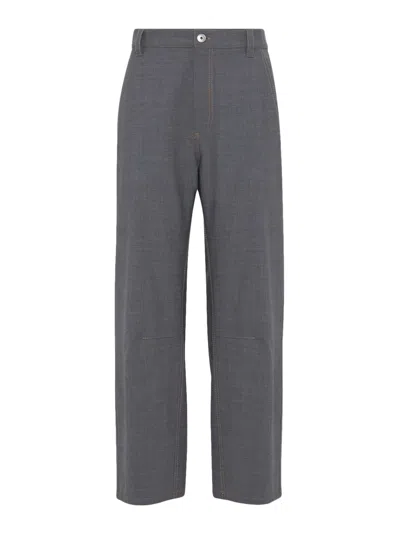 BRUNELLO CUCINELLI MÉLANGE-EFFECT TROUSERS