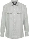 Brunello Cucinelli Virgin Wool Flannel Overshirt In Grey