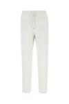 Brunello Cucinelli Melange Grey Cotton Blend Joggers In White