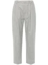 Brunello Cucinelli High-waisted Tailored Trousers With Pleated Front In Gray