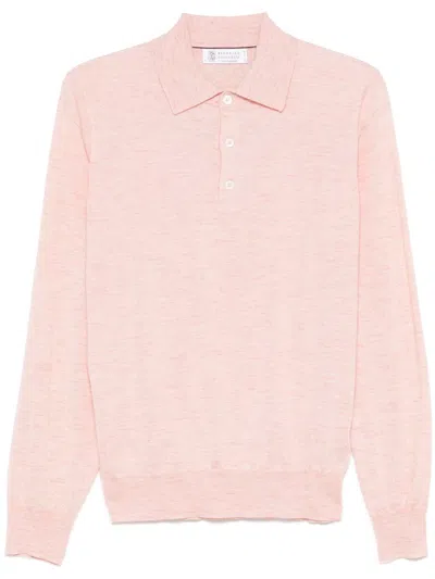 Brunello Cucinelli Meliertes Poloshirt In Rosa