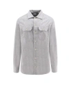 Brunello Cucinelli Virgin Wool Flannel Overshirt In Gray