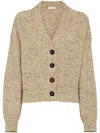 Brunello Cucinelli Sequin-embellished Open-knit Cotton-blend Cardigan In Neutrals