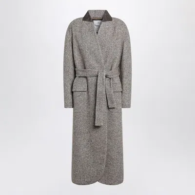 BRUNELLO CUCINELLI BRUNELLO CUCINELLI MÉLANGE WOOL-BLEND COAT WITH BELT
