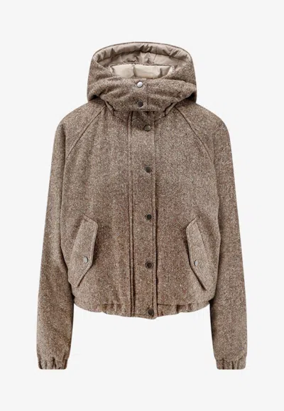 Brunello Cucinelli Mélange Wool Blend Jacket In Multi