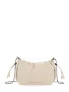 Brunello Cucinelli Mellow Beige Crossbody Bag With Drawstring Closure And Chain Shoulder Strap In Leather Woman