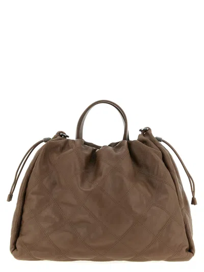 Brunello Cucinelli Mellow Large Shopping Bag In Brown