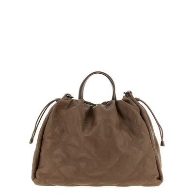 Brunello Cucinelli Mellow Large Shopping Bag In Brown