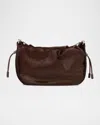 Brunello Cucinelli Mellow Mini Calf Hair Bucket Bag In Brown