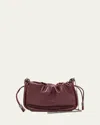 Brunello Cucinelli Mellow Mini Ruched Leather Bucket Bag In Red