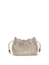 Brunello Cucinelli Women Mellow Mini Shearling Shoulder Bag In Neutral